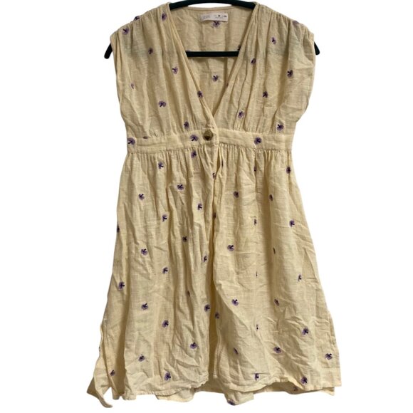 Women's ZAPA Floral Embroidered Gauze Single-Button Sleeveless Overdress Small - Picture 1 of 1